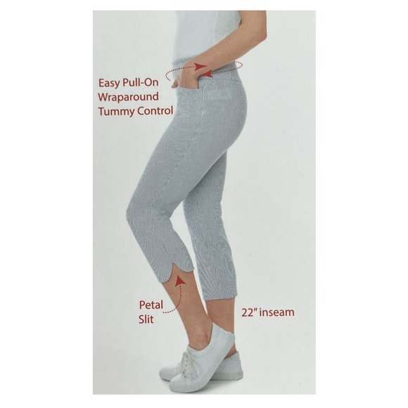 NWT S.C.&Co Women Petal Slit Capri Pull On Tummy Control Pant Size 12 $50 AA62 - Picture 1 of 3